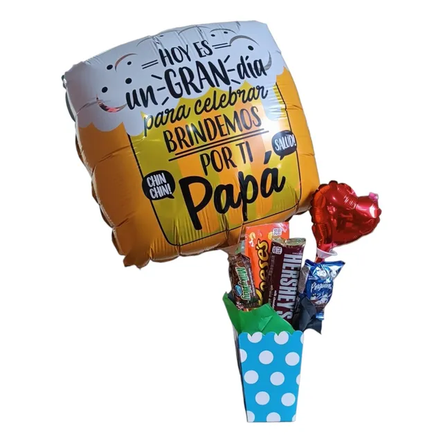 Arreglo De Regalo Combo Te Quiero (globos + Chuches)