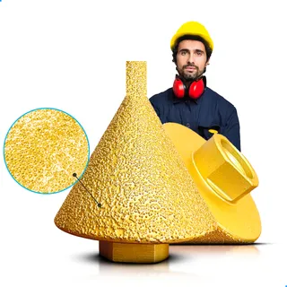 Broca De Chanfro CĂŽnica Diamantada 50mm Para Esmerilhadeira Broca De Chanfro CĂŽnica Diamantada 50mm Para Esmerilhadeira
