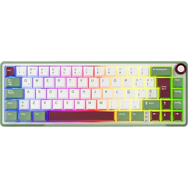 Teclado Gamer Alambrico Royal Kludge R65 Verde Rgb Usb-c Idioma Español