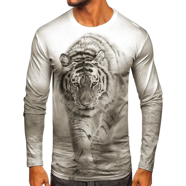 Hip Hop Camisa Para Hombr 3d Impreso Manga Larga Cuello Tops