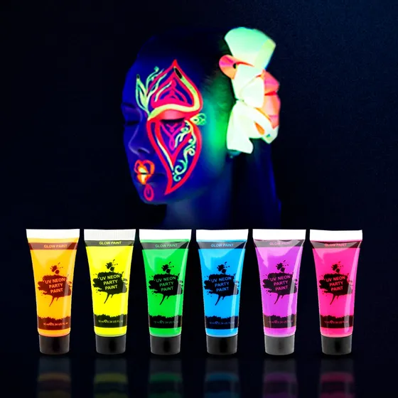 Kit Maquillaje Pintura Neon Hora Loca Fiestas Cotillon 8unid