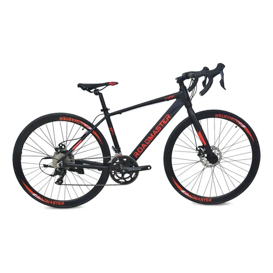 Bicicleta De Ruta Roadmaster Fire Shimano 18 Vel Fren Disco Color Negro/rojo Tamaño Del Marco M