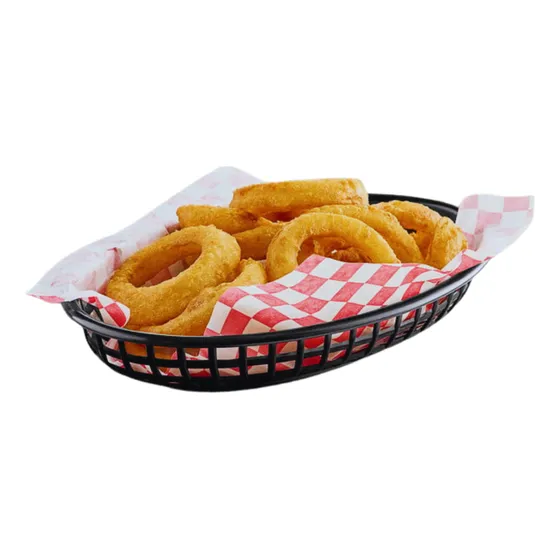 Cestas Para Servir Comida Rapida Ovaladas Negras 12 Und
