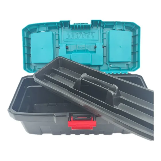 Caja Organizadora Porta Herramienta Plastica 14 PuLG Total Color Turquesa
