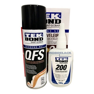 2x Com Mdf Moveleiro Tek Bond Cola Instantânea + Acelerador 2x Com Mdf Moveleiro Tek Bond Cola Instantânea + Acelerador