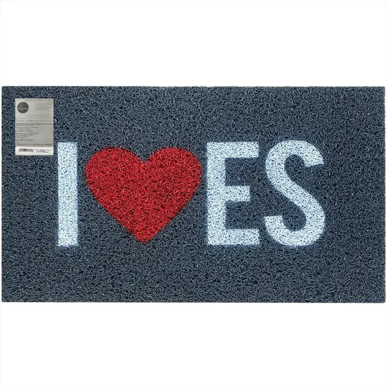 Tapete Capacho Porta Entrada 60x40 Kapazi Love Es Comprimento 60 Cm Cor Cinza-escuro Largura 40 Cm