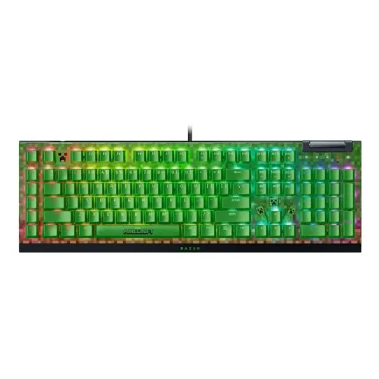 Teclado gamer Razer Black Widow QWERTY Green inglés internacional color unassigned con luz RGB
