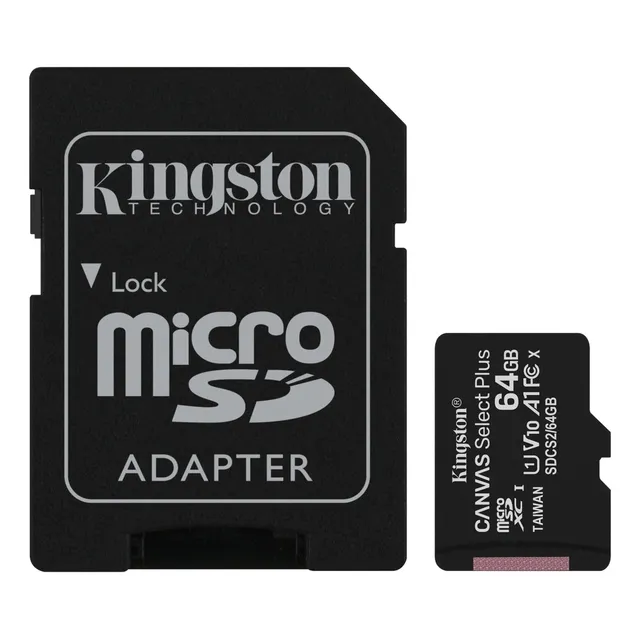 Memoria Microsd Kingston Canvas Select Plus 64gb Adaptador