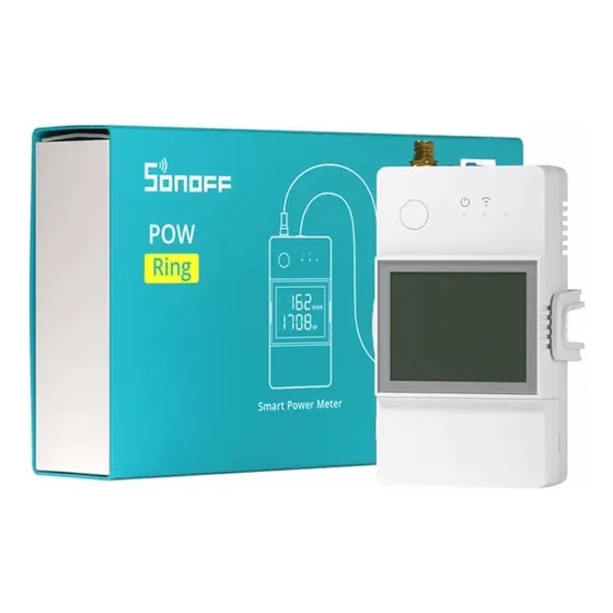 Interruptor Wifi Medición De Energía Sonoff Pow Ring 100a Color Blanco