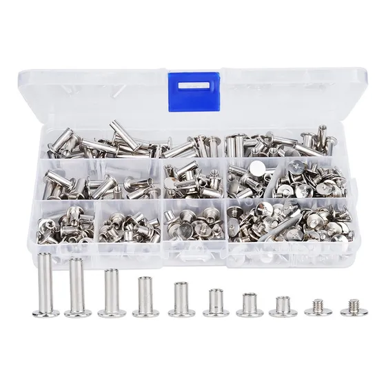 320pcs Parafusos Porcas Cabeça Plana Rebite Conjunto Rosquea