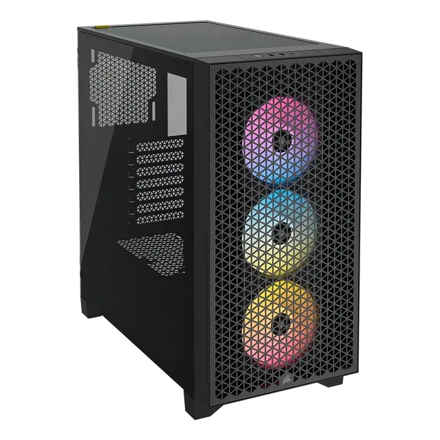 GABINETE GAMER CORSAIR 3000D MID TOWER VIDRIO TEMPLADO RGB COLOR NEGRO