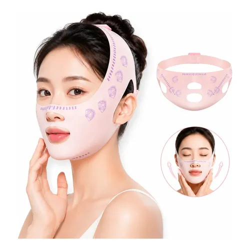 Máscara Facial V-lift Elástica Para Contorno E Redução De In