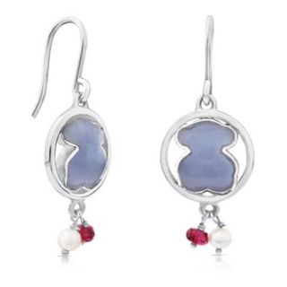 Aretes Camille De Plata Con Calcedonia Y Rubí Aretes Camille De Plata Con Calcedonia Y Rubí