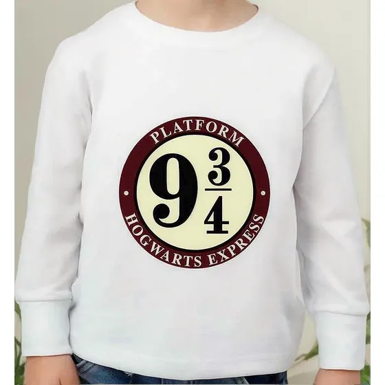 Remera Harry Potter Manga Larga Algodón Peinado Infantil