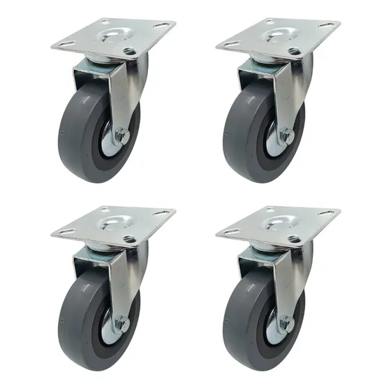 4 Ruedas Giratorias 75mm Pvc Muebles Pallets No Marcan