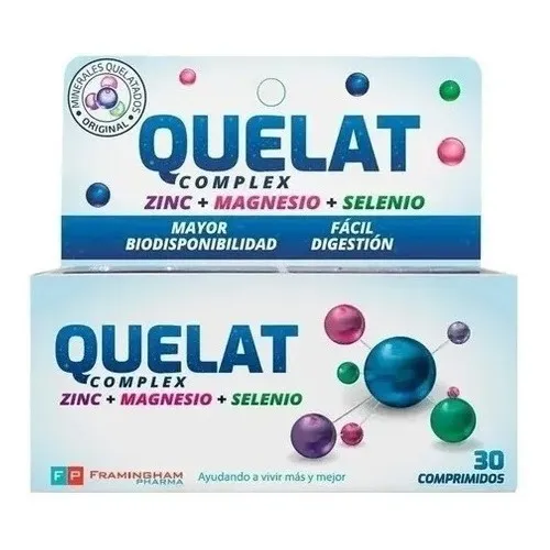 Quelat Zinc Magnesio Selenio Minerales Aminoquelados X30comp