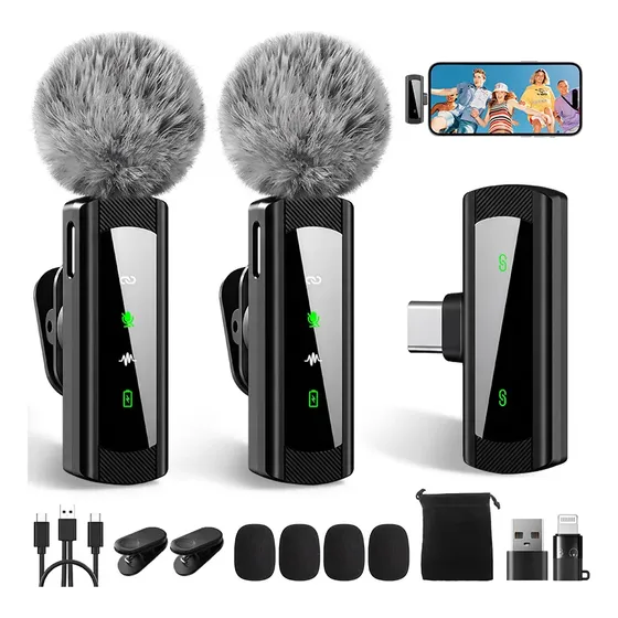 Microfono Lavalier Inalambrico J4 Con Cancelacion Ruido Pro