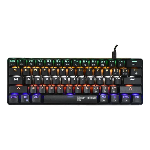 Teclado gamer Hype Legend QWERTY Outemu Blue inglés US color negro con luz RGB