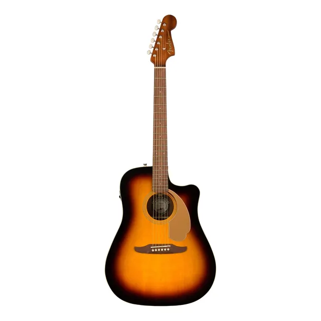 Guitarra Electroacústica Fender California Redondo Player para diestros sunburst mate
