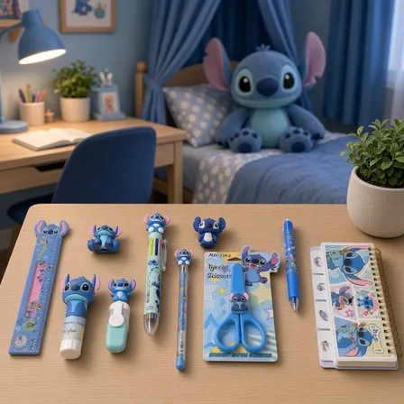 Kit Stitch Papelaria Fofa Kwaii - 10 Itens