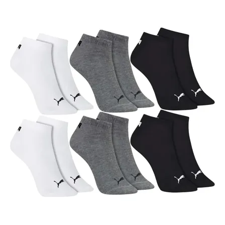 Kit 6 Pares Meia Puma Cano Curto Soquete Algodão Original