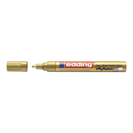Marcador Tinta Brillante 2-4mm Edding 750 Paint Marker Color Oro 053