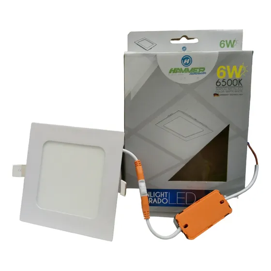 Lampara Panel Bombillo Led Cuadrado Empotrar 6w 6500k Hammer