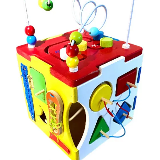 Juego Didáctico Madera Cubo Multiactividades Sensorial