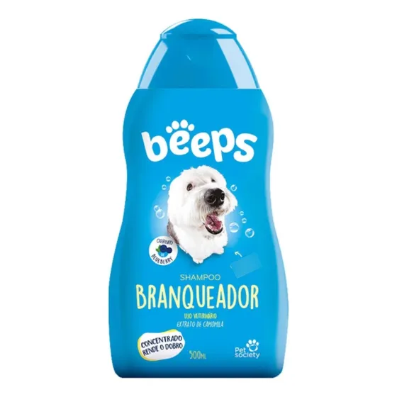 Shampoo Beeps Pet Society Branqueador Para Cães 500ml