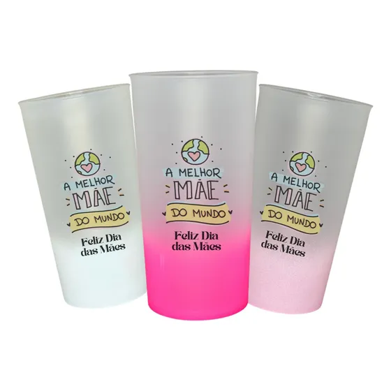 25 Copo Eco Plastico 400ml Personalizados Degradê