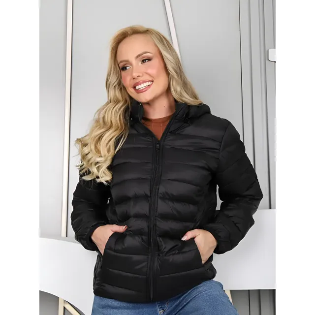 Moda 33 Jaqueta Bobojaco Feminina Puffer Impermeavel Capuz Removível