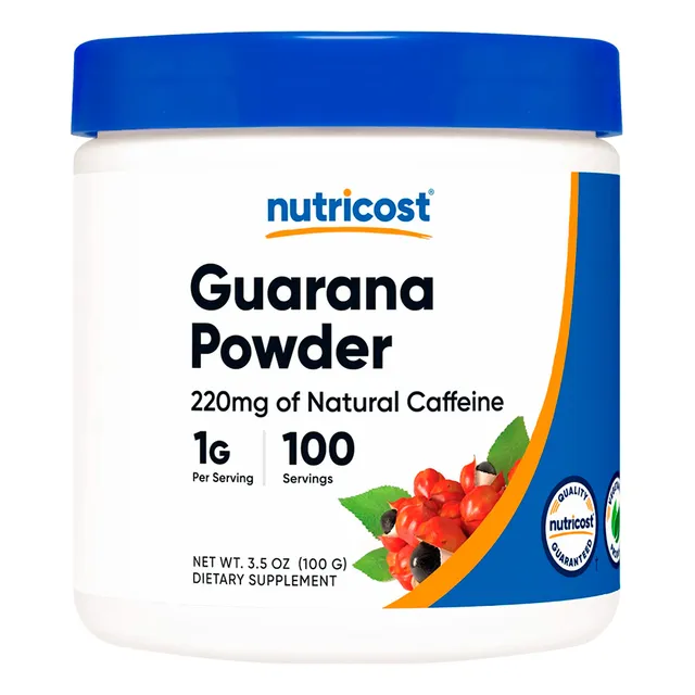 Cafeína Natural Guarana Powder Nutricost 100 Servicios