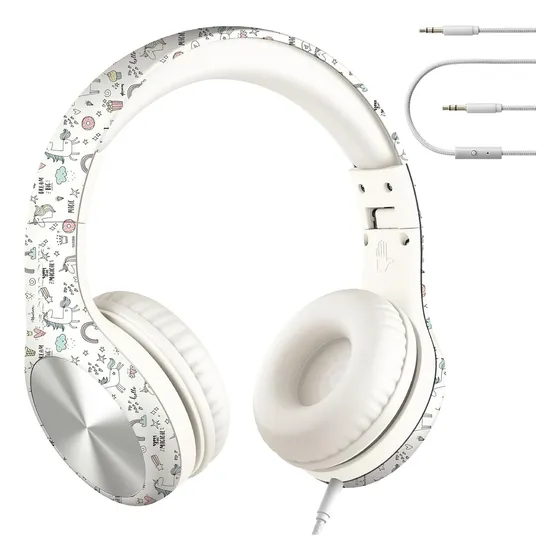 Auriculares Para Niños Con Micrófono, Limitador De Volumen,