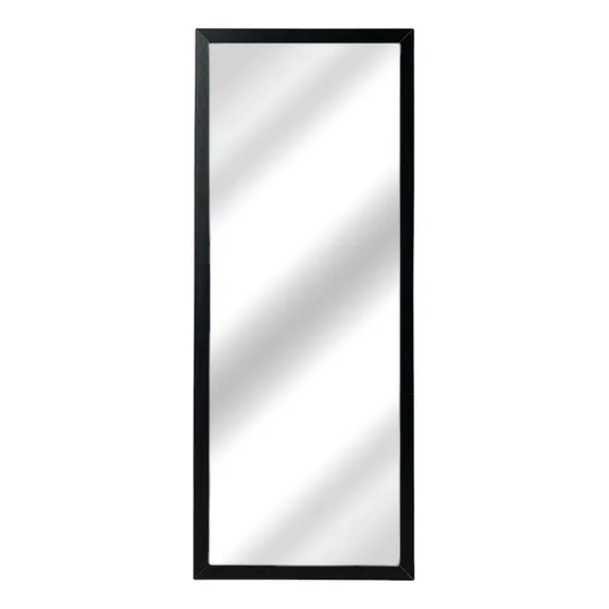 Espelho 30x75 Moldura Preta Para Corredor, Quarto E Sala