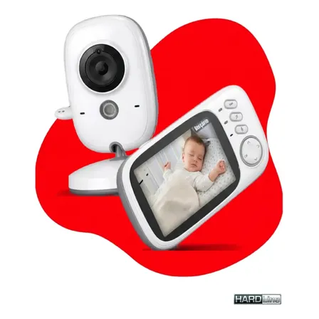 Babá Eletrônca Vb603 Sem Fio Baby Câmera Visãotela 3.5 Lcd Áudio Duplo Longo Alcance Zoom Segurança Bebê Branco - Marca Hardline 127/220v