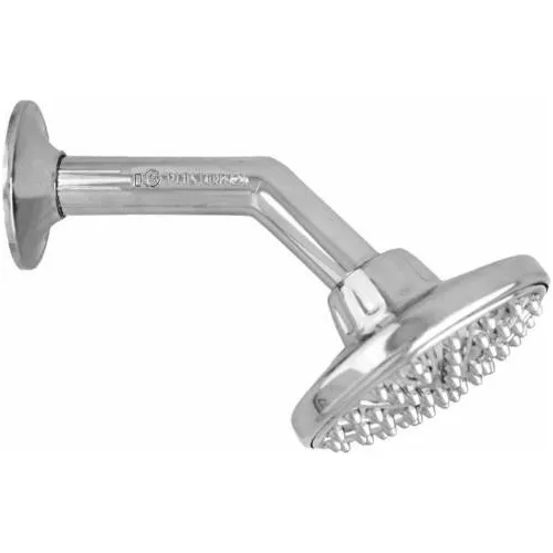 Ducha Regadera Redonda 10 Cm Cromada Con Tubo
