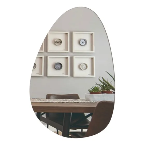 Espelho Orgânico Agata 72x50 4mm Lapidado E Polido Moldura Lapidado Sem Moldura