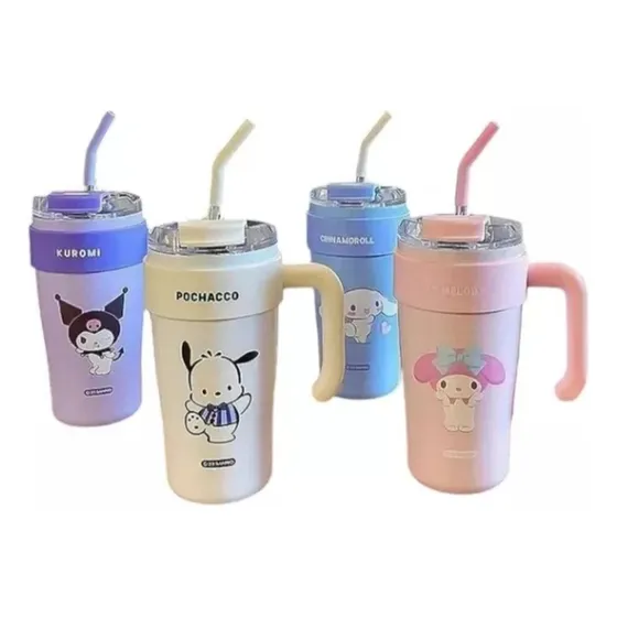 Vasos Térmico Jarra Termo Tipo Stanley Sanrio Kuromi 6 Pzas