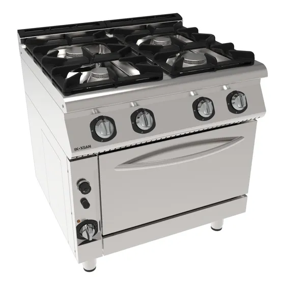 Cocina Industrial A Gas 4 Hornallas  Inoksan 7kg23. Plateado