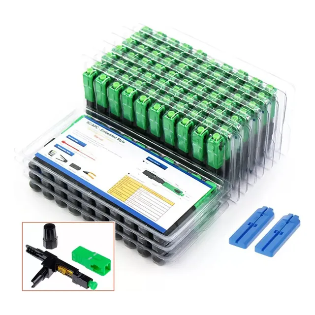 Conector Rápido De Fibra Óptica Sc Apc Para Ftth 100 Piezas