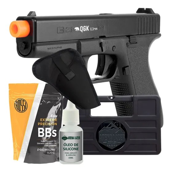 Combo Airsoft Spring S23 6mm + Bbs 0.20g Coldre Óleo Maleta