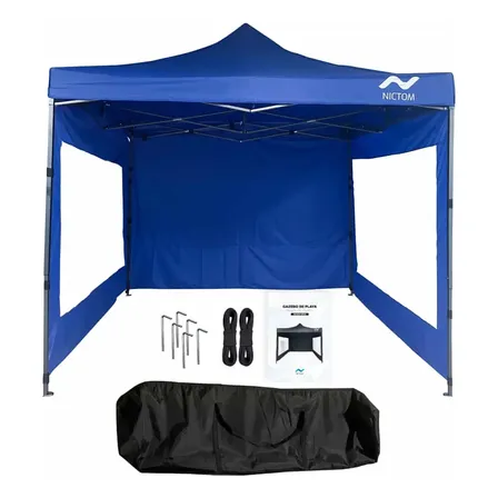 Gazebo 3x3 Paredes Plegable Impermeable Nictom Azul