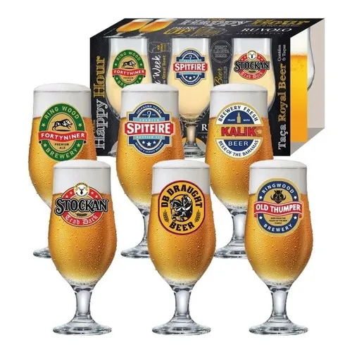 Jogo De Taças De Cerveja 320 Ml 6 Pcs Cor Branco