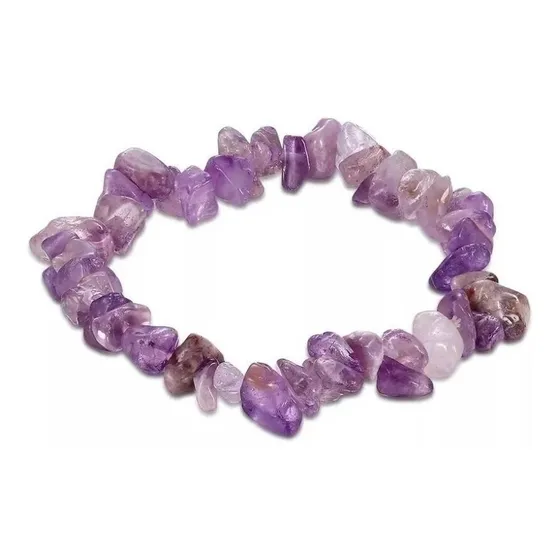 Pulsera Manilla Piedra Natural Amatista Picada 