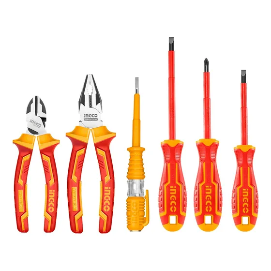 Set Juego 6 Herramientas Aisladas Ingco Hkist3061 Color Rojo