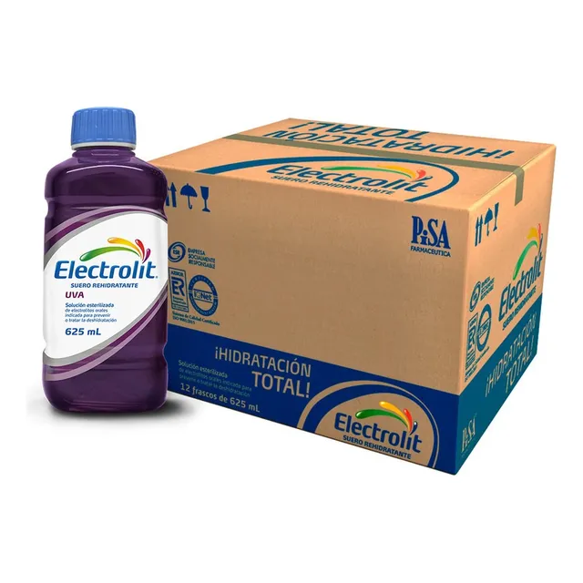 Suero Electrolit Uva Oral X 12 Unidades 625 Ml C/u