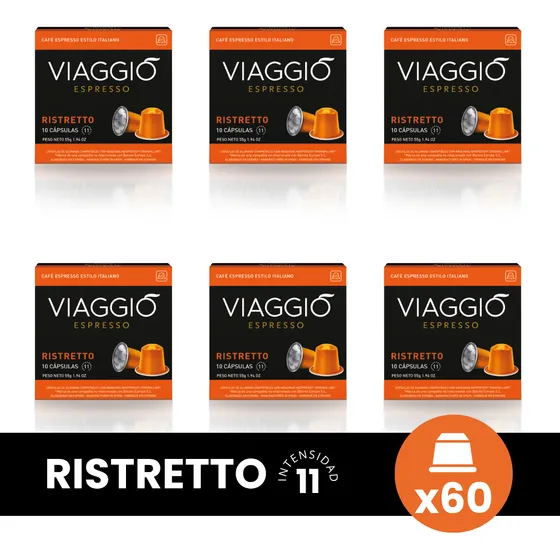 Cápsulas Café Viaggio Ristretto X60 Compatible Nespresso