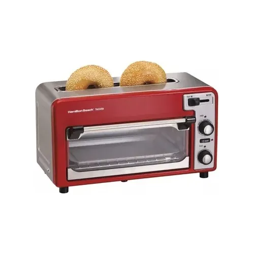 Hamilton Beach Horno Tostador Rojo Hacero Inoxidable 22722