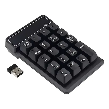 Teclado Numérico Inalámbrico 2.4ghz Semi-mecanico Waterproof Negro