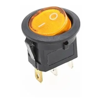 Switch Interruptor Redondo On/off Led 12v 3pin 20a Amarillo